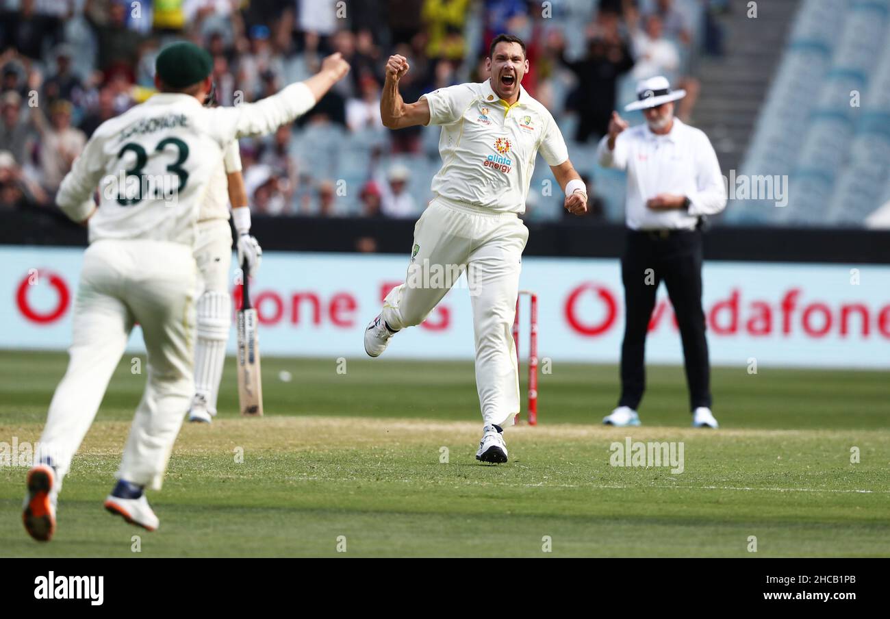 Australia S Scott Boland Celebrates The Wicket Of Haseeb Hameed During