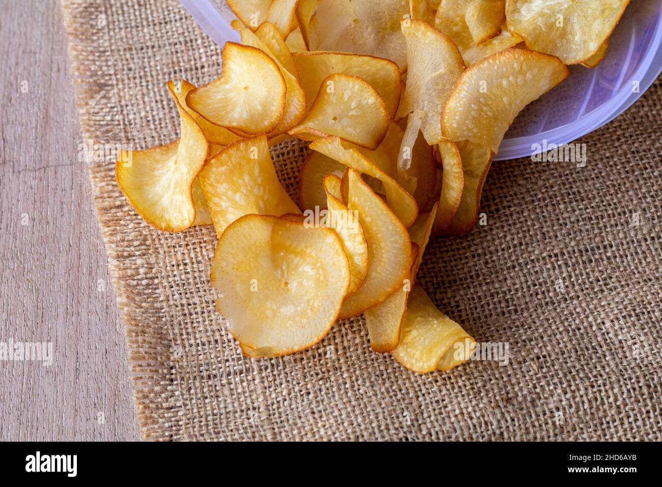Savory Salted Cassava Chips A Traditional Indonesian Snack Stock Photo