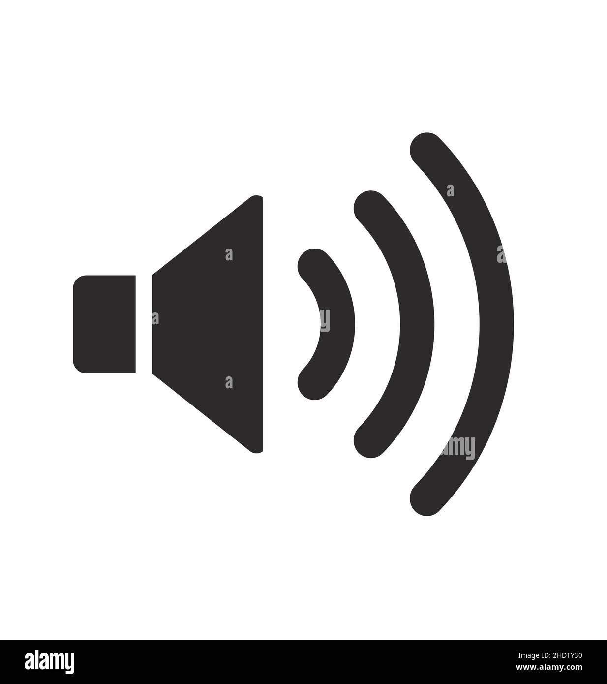 Simple Classic Audio Sound Speaker Icon Max Volume Closer Waves Vector