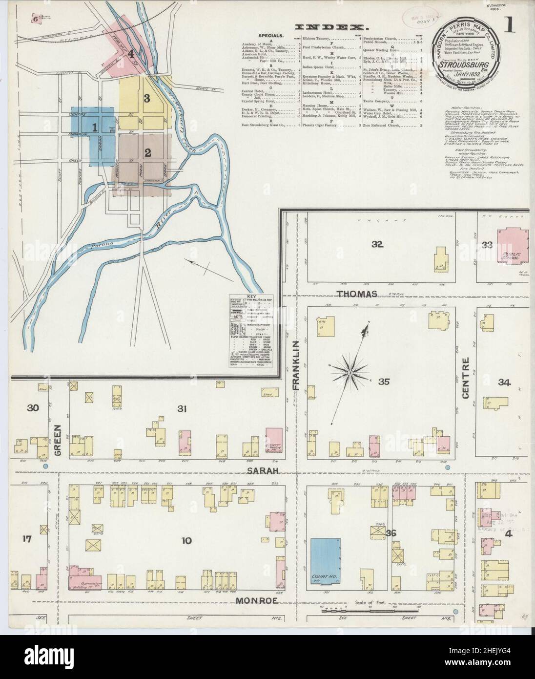 Sanborn Fire Insurance Map From Stroudsburg Monroe County