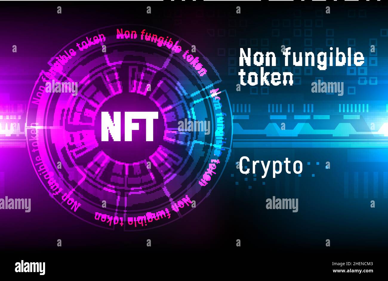 NFT Token Non Fungible Digital Vector Coin NFT Crypto Altcoin Vector