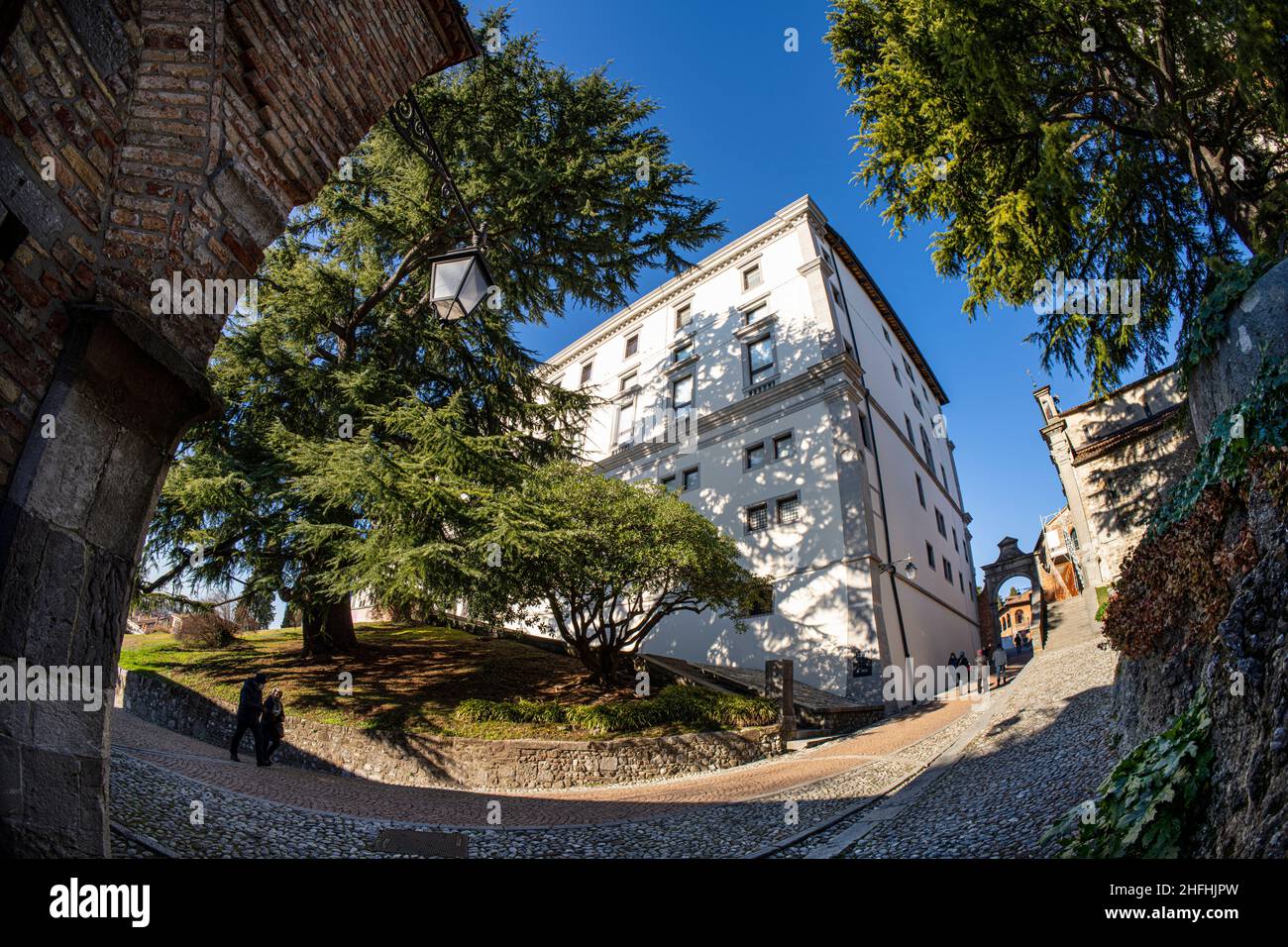 Udine Italy January 2022 Panoramic View Of The Road Going Up The