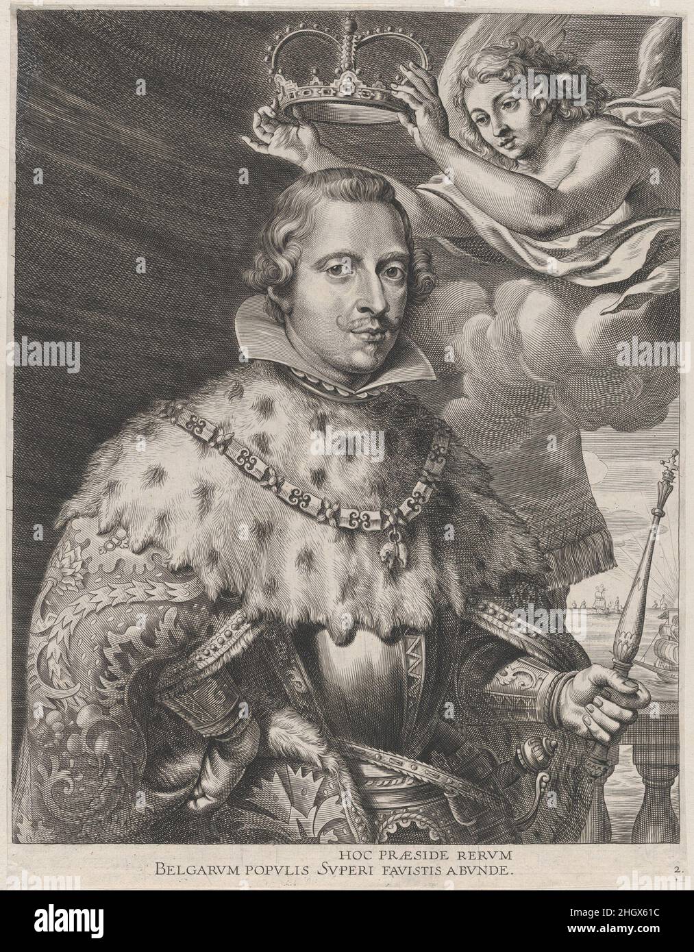 Plate Portrait Of Philip Iv King Of Spain Being Crowned From