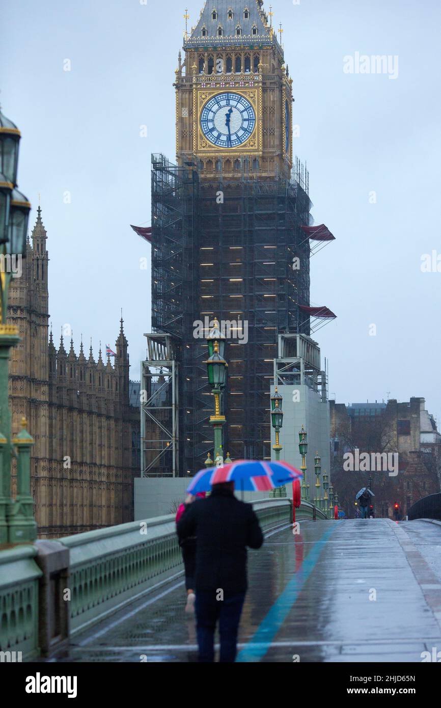 Elizabeth Tower Commonly Known As Big Ben Is Seen As A Pedestrian