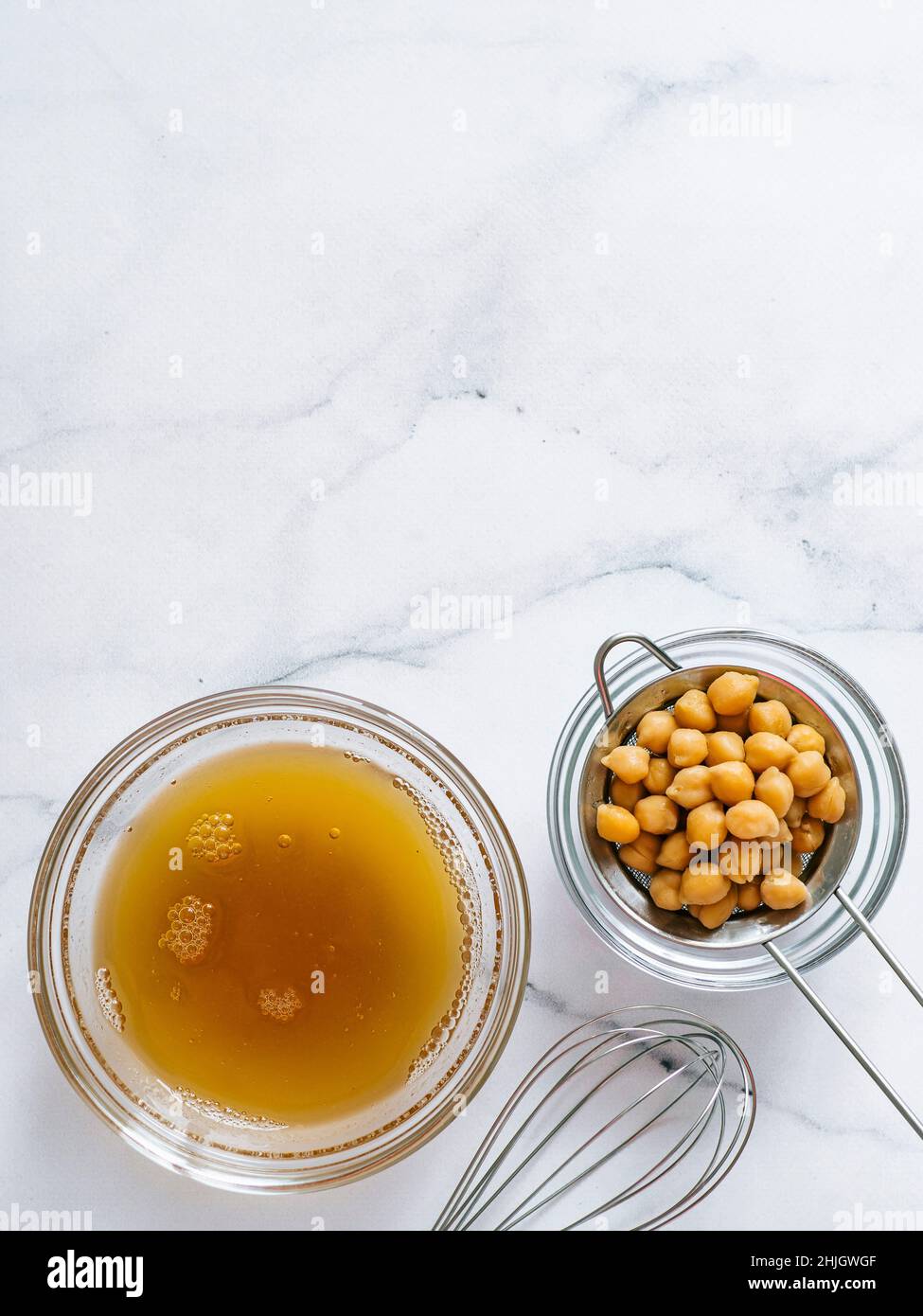 Aquafaba In Bowl Vertical Chickpea Water Brine Aquafaba Egg