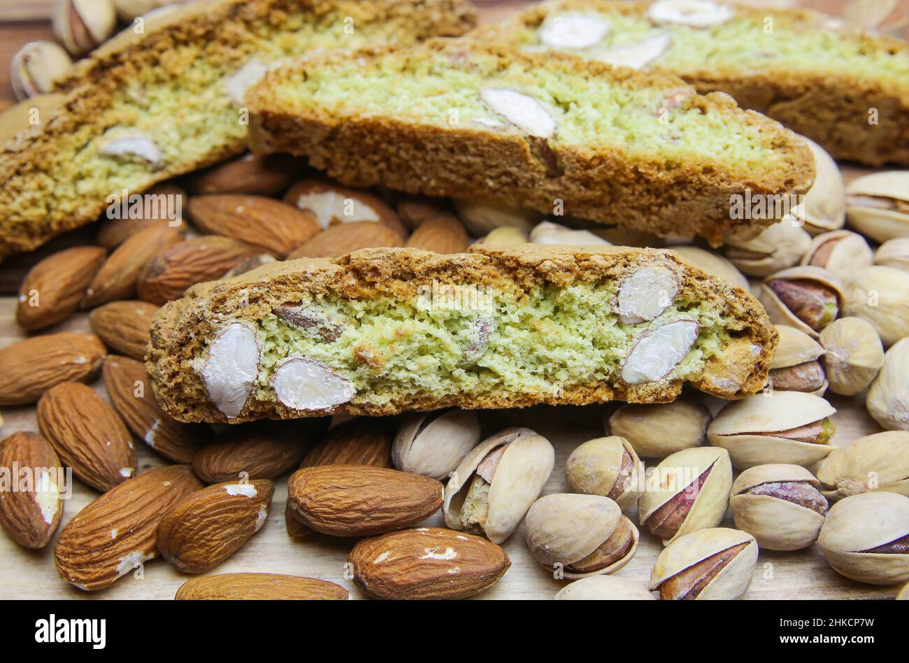 Closeup Of Isolated Traditional Italian Crunchy Biscuits Cantuccini