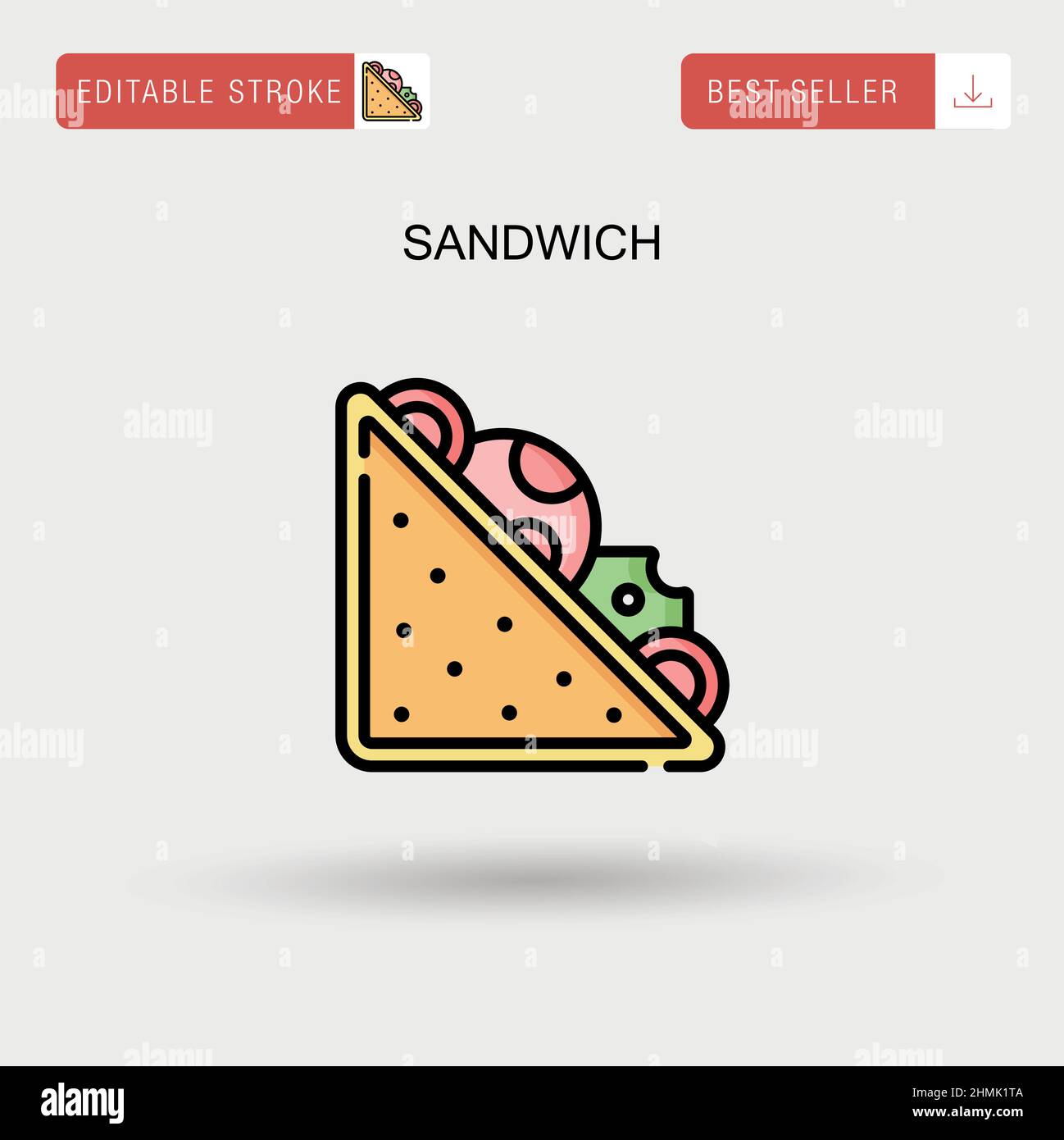 Sandwich Simple Vector Icon Stock Vector Image Art Alamy