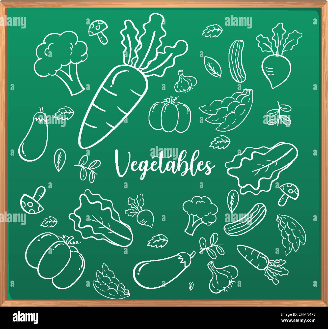 Hand Drawn Doodle Icons On Chalkboard Illustration Stock Vector Image