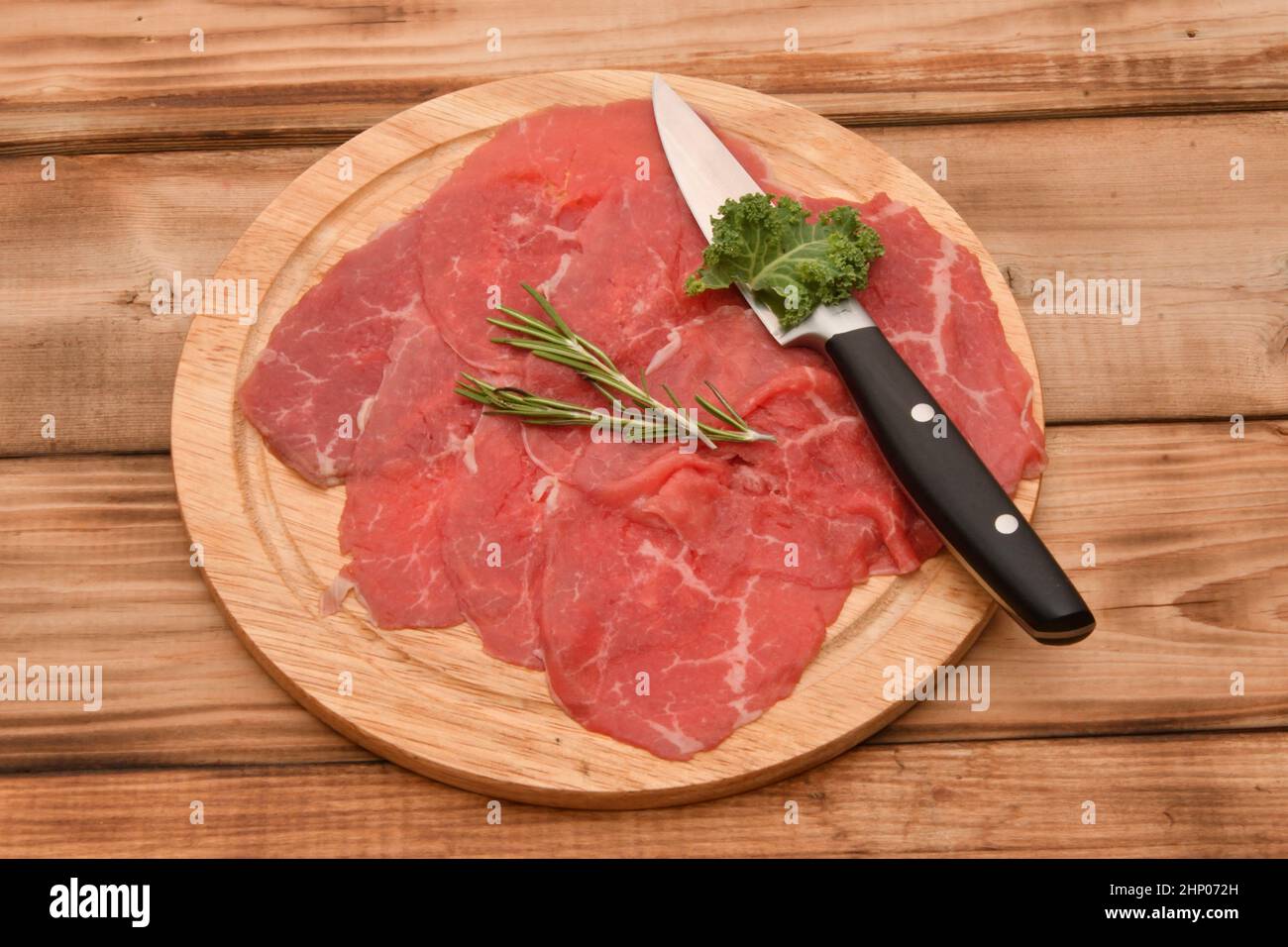 Carpaccio Dish Of Thinly Sliced Pieces Slices Raw Beef Tenderloin