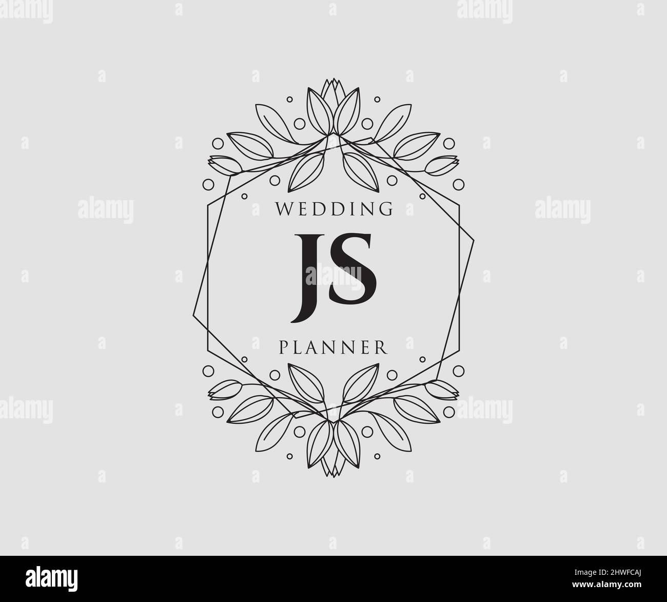 Js Initials Letter Wedding Monogram Logos Collection Hand Drawn Modern