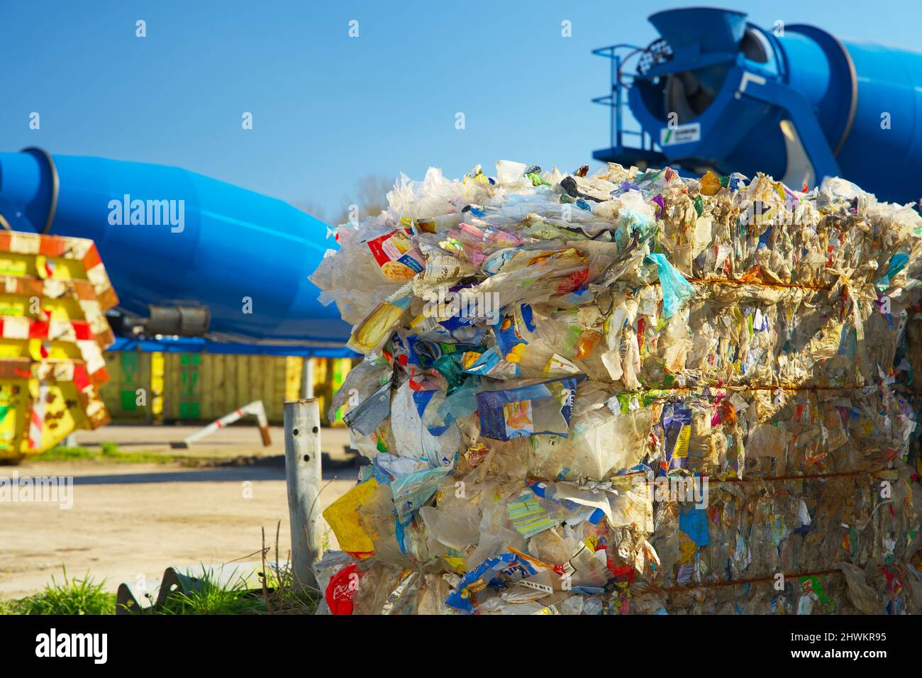 Bales Of Plastic Waste On A Plastic Recycling Plant Stock Photo Alamy