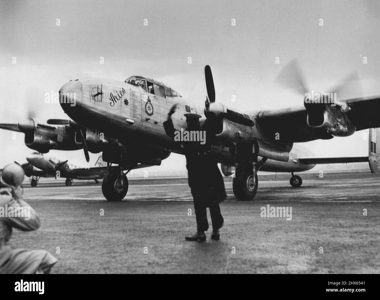 R A 7 Lancaster Aries September 10 1946 Stock Photo Alamy