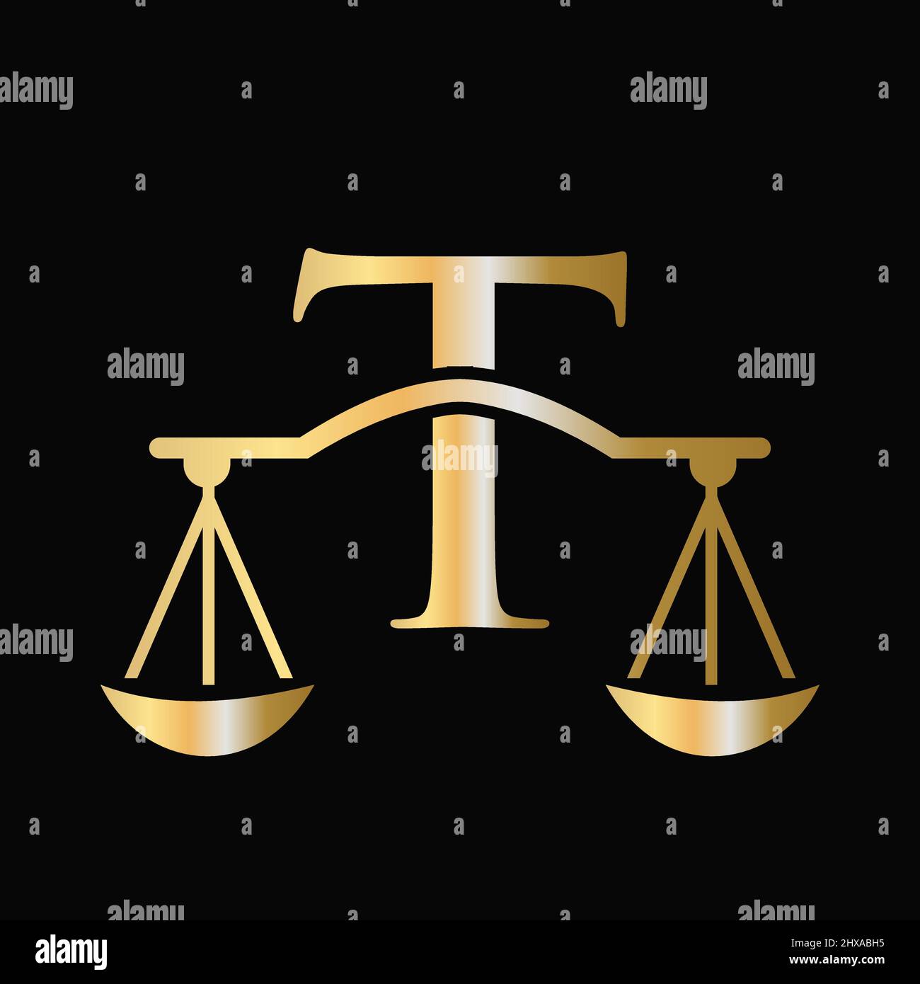 Letter T Scale Attorney Law Logo Design Initial Pillar Law Firm