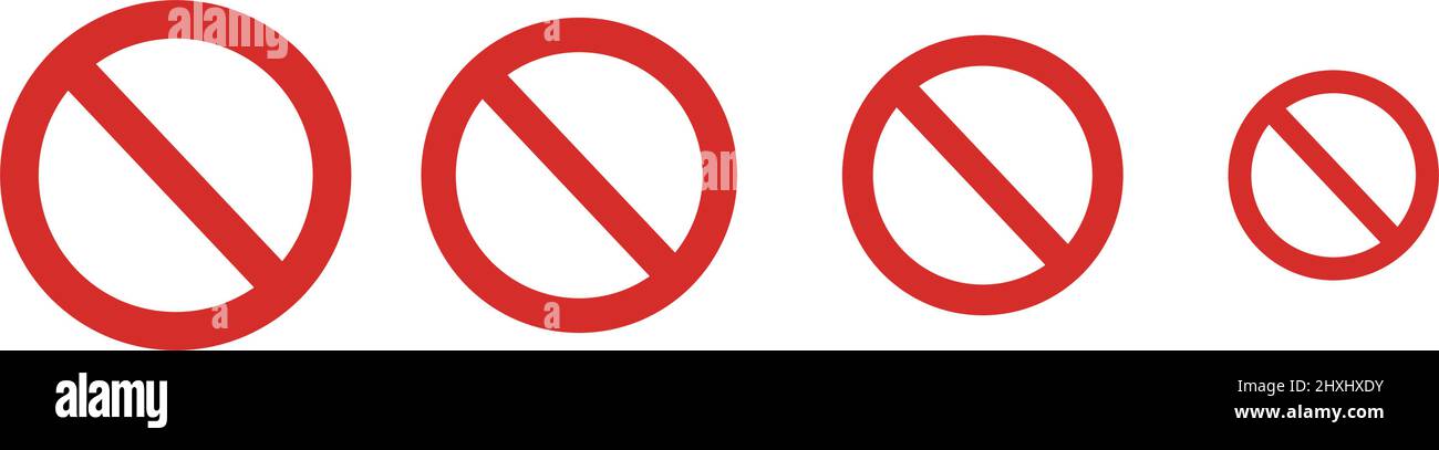 Stop Sign Icon Set Warning And Prohibition Editable Vector Stock