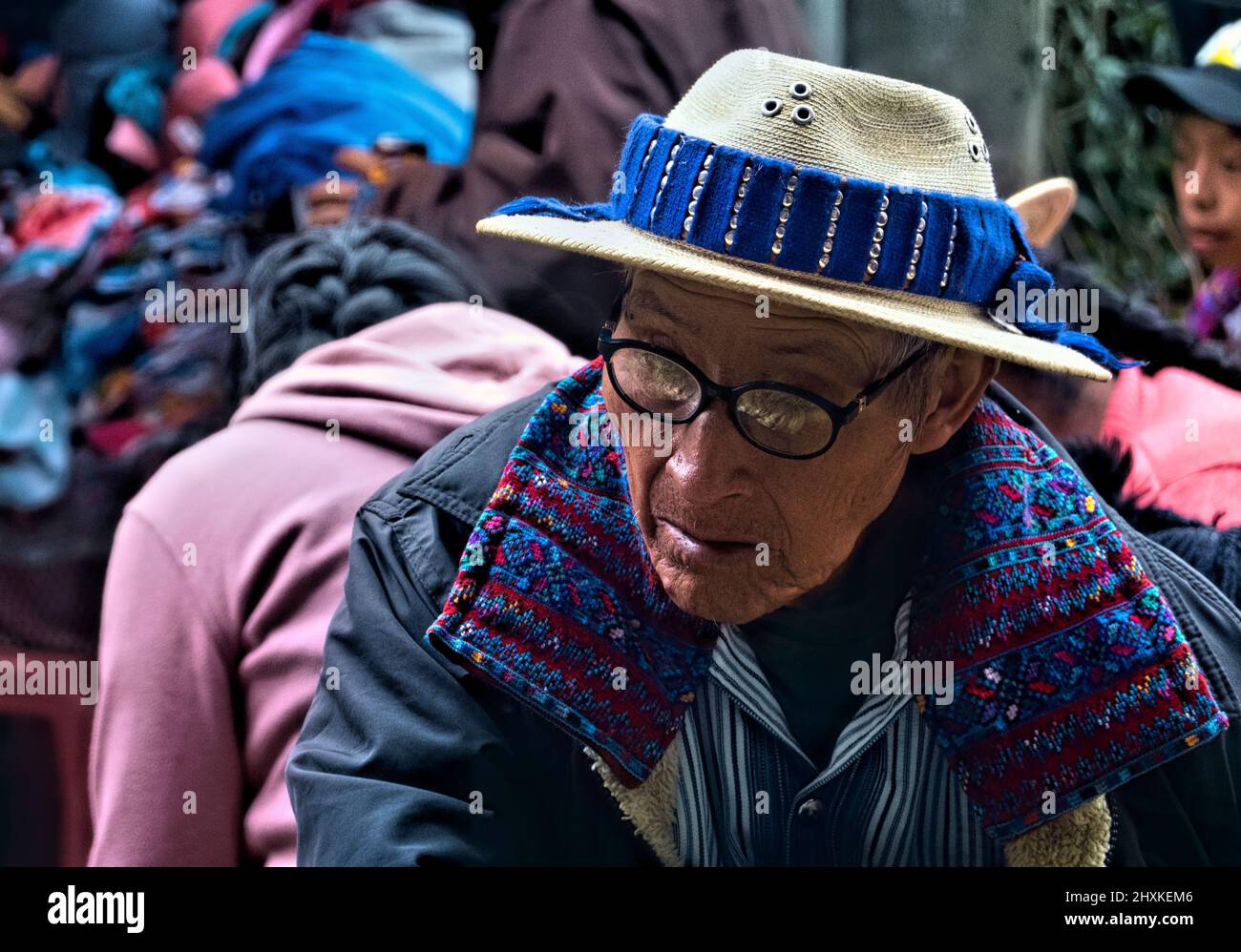 Man in traditional clothing in the market Todos Santos Cuchumatán