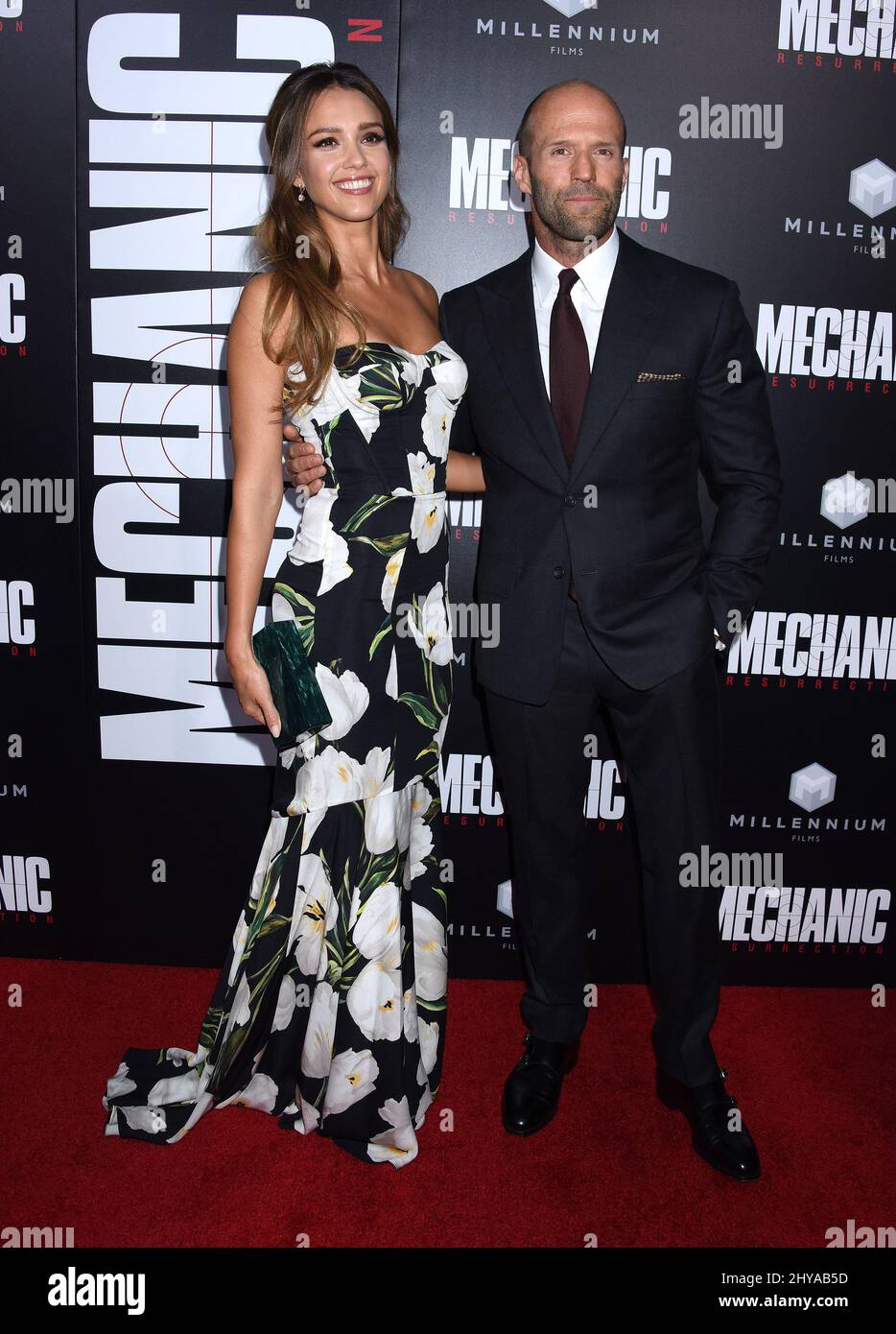 Jessica Alba And Jason Statham Attending The Premiere Of Mechanic