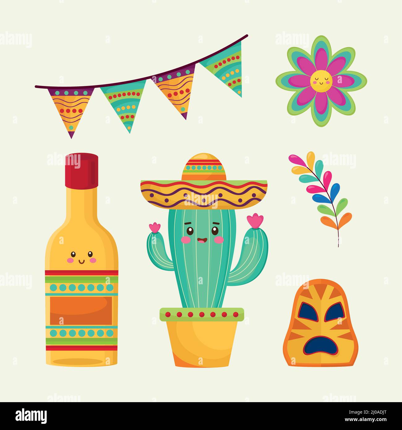 Six Cinco De Mayo Icons Stock Vector Image Art Alamy