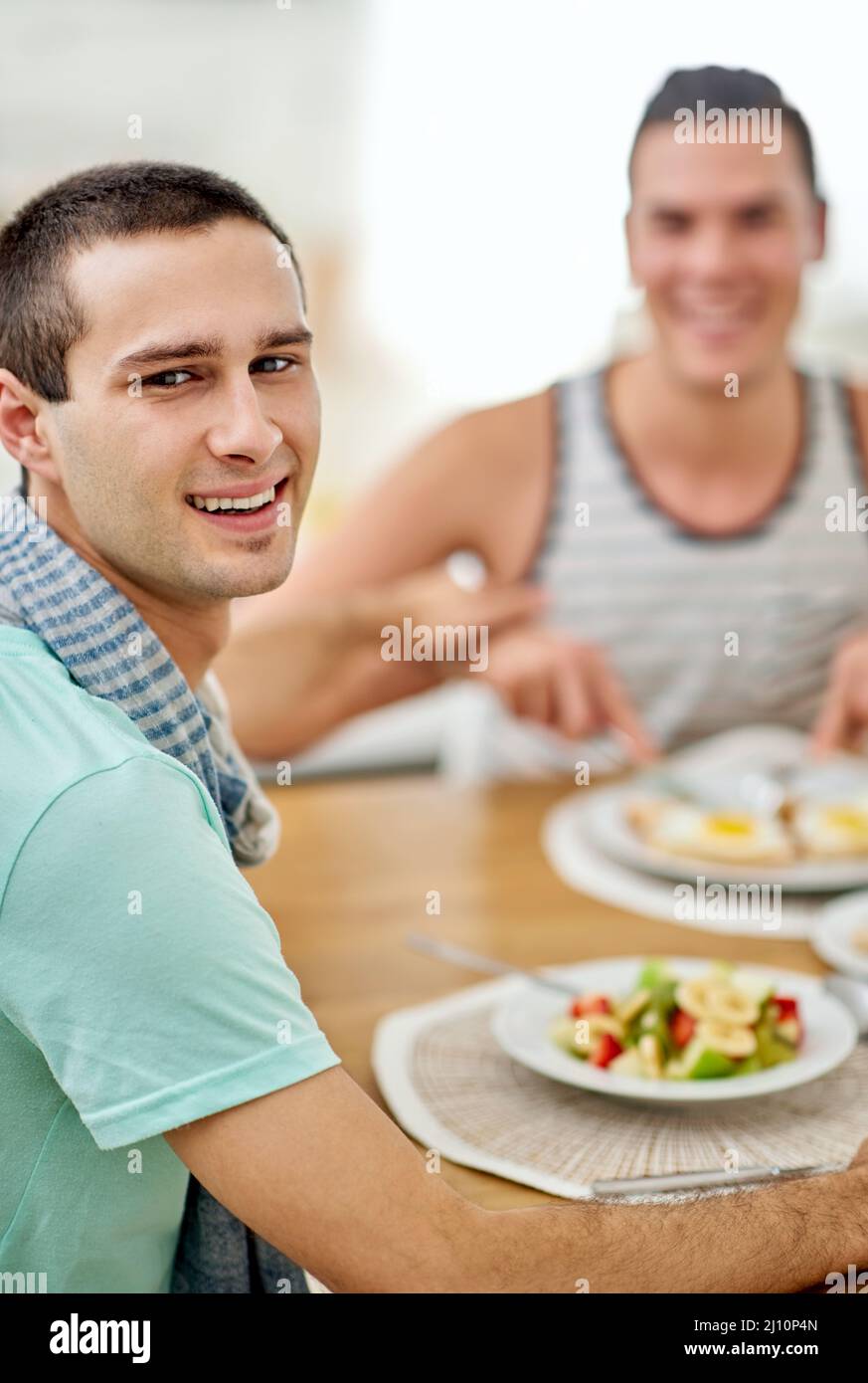 Couple Who Eat Together Stay Together Portrait Of A Gay Couple Having