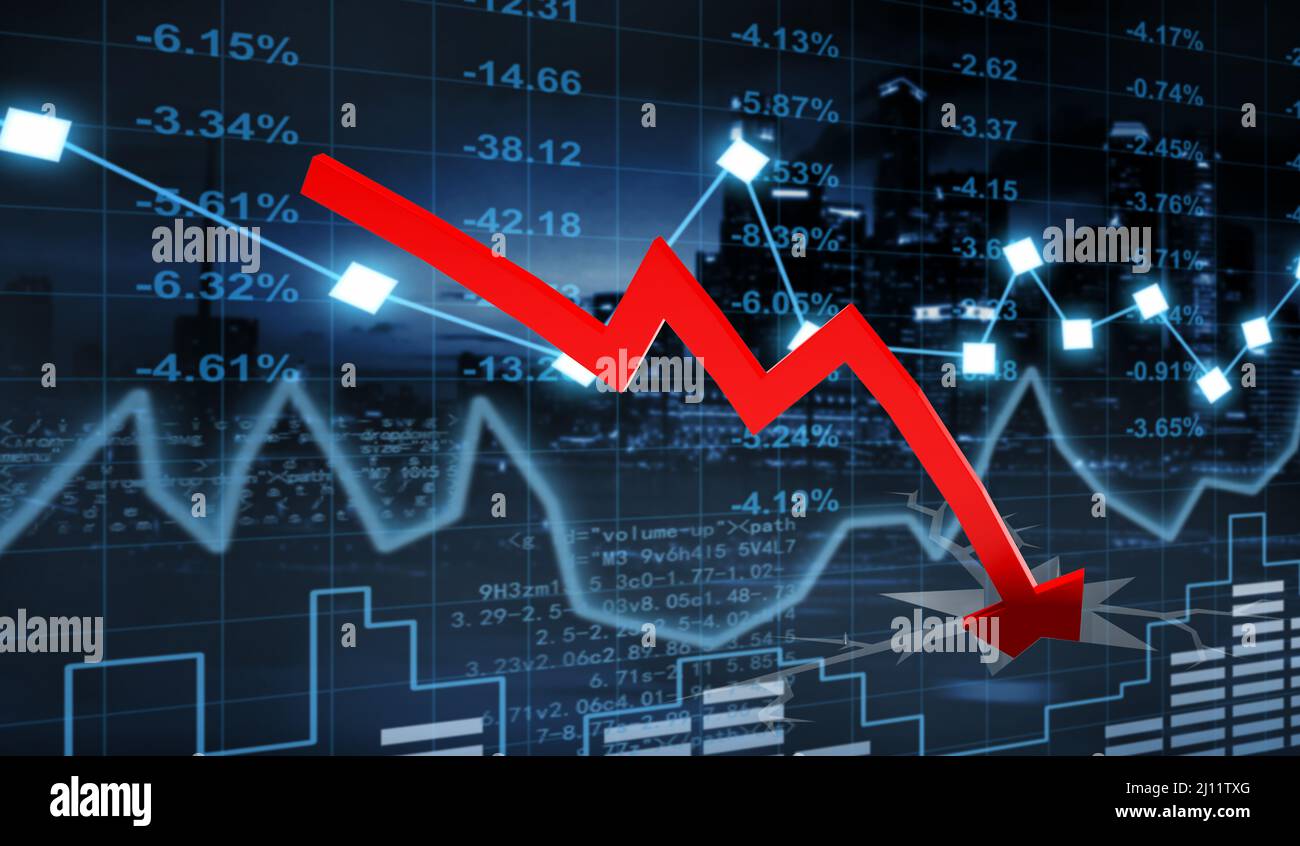 Graphs Representing The Stock Market Crash D Illustration Stock Photo