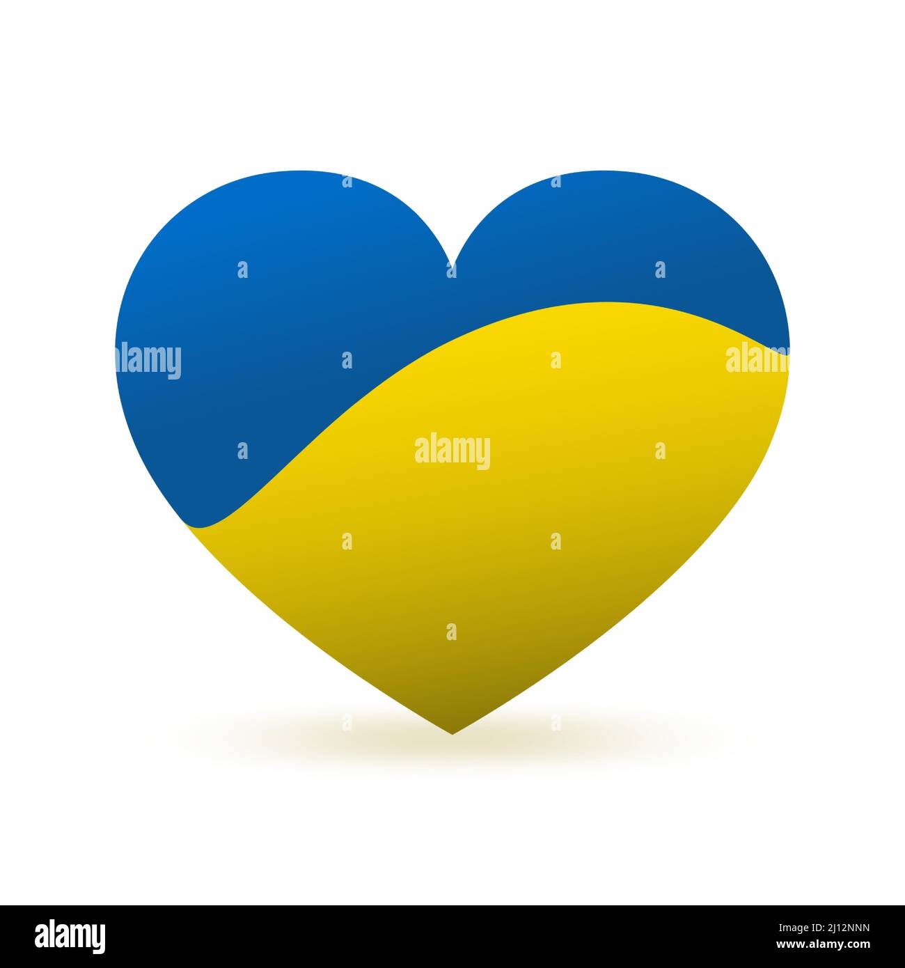 Ukrainian Flag In The Shape Of A Heart National Ukrainian Flag Vector