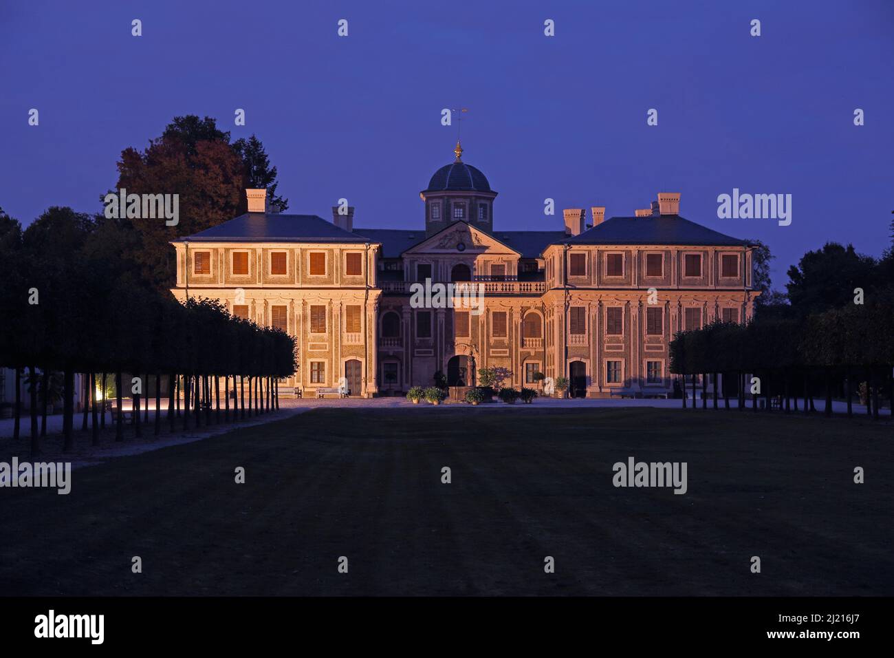 Baroque Favorite Palace During The Blue Hour Near Rastatt Baden