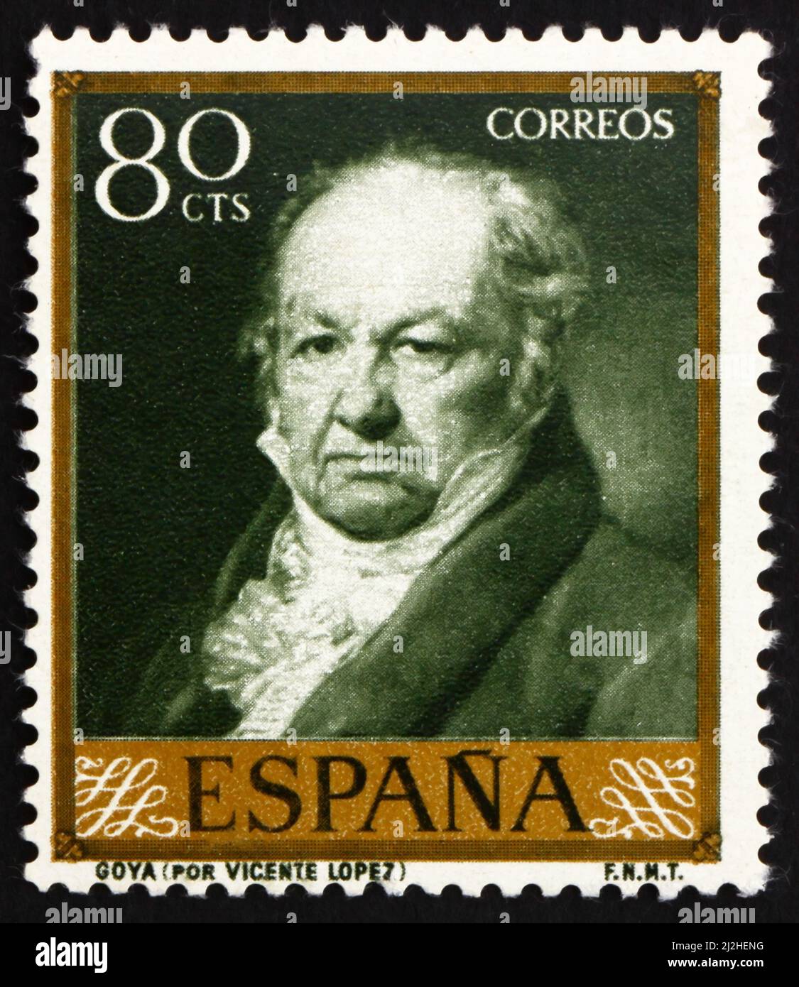 Spain Circa A Stamp Printed In The Spain Shows Portrait Of Goya