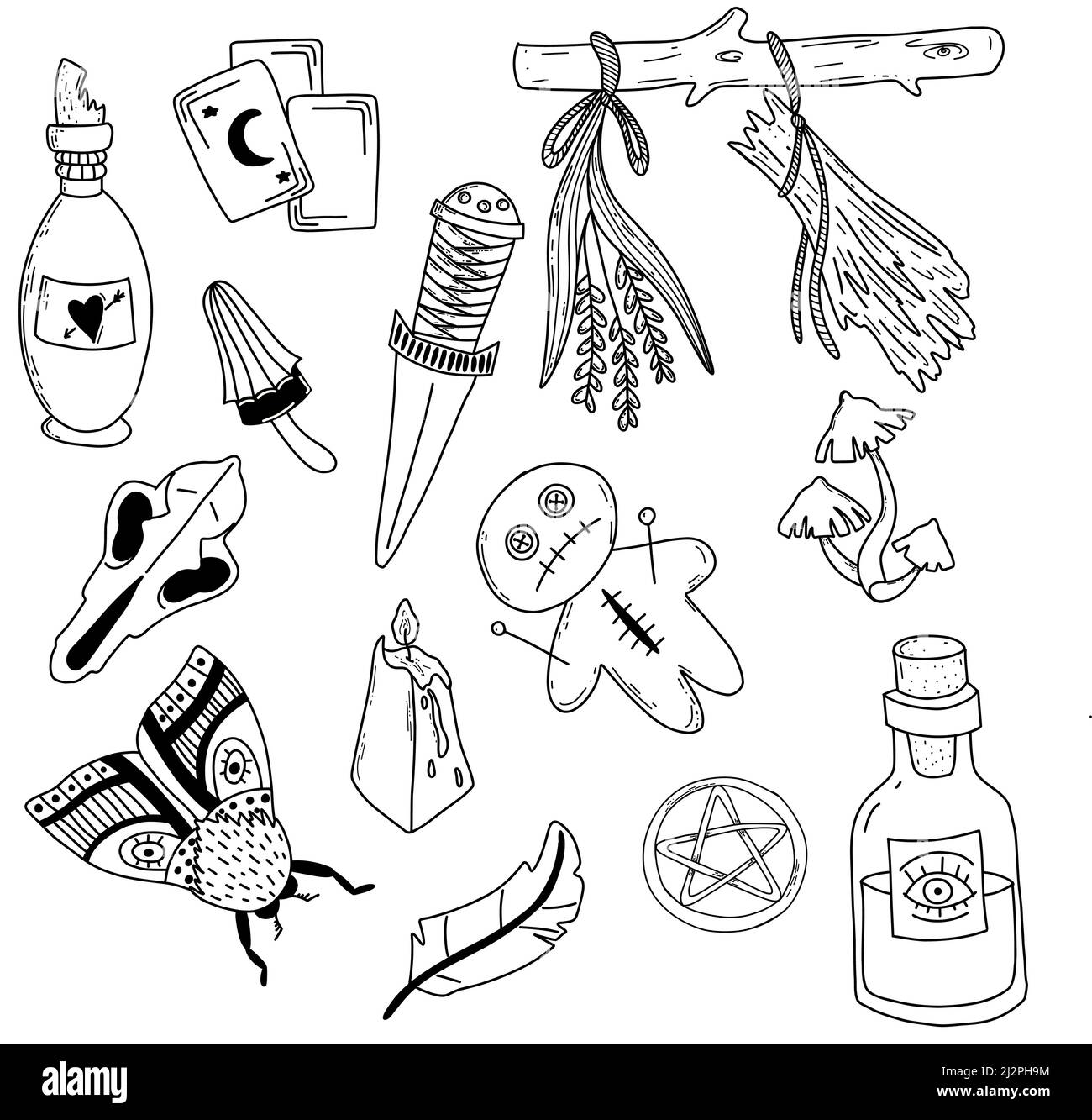 Black Magic Drawing Stock Vector Images Alamy