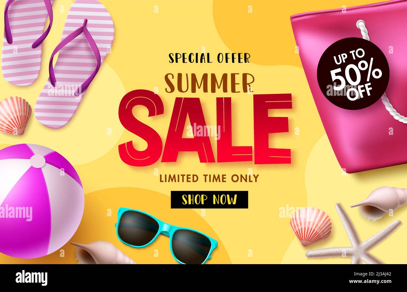 Summer Sale Vector Banner Design Summer Sale Special Offer Discount