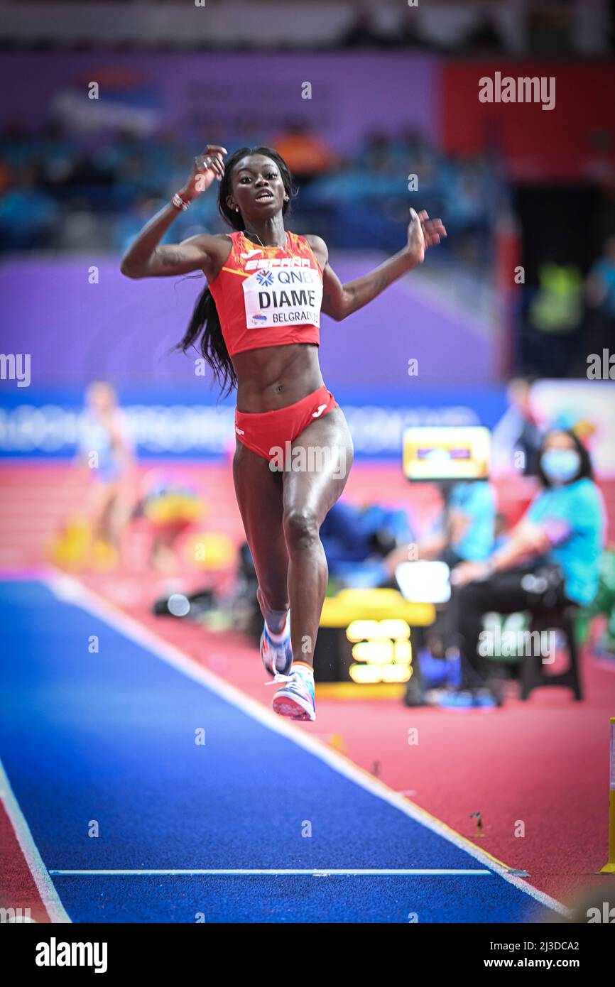 Fatima Diame Jumping At The Belgrade Indoor World Championship In