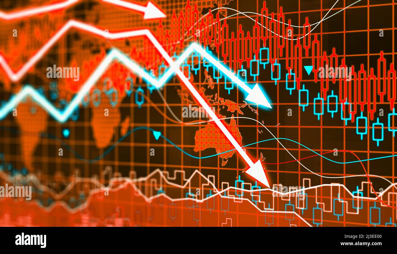 Graphs Representing The Stock Market Crash D Illustration Stock Photo