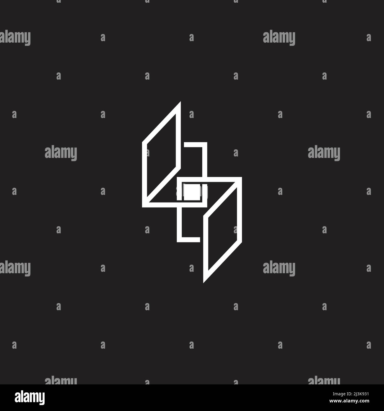 Letter Bq Linked Frame Line Simple Geometric Logo Vector Stock Vector