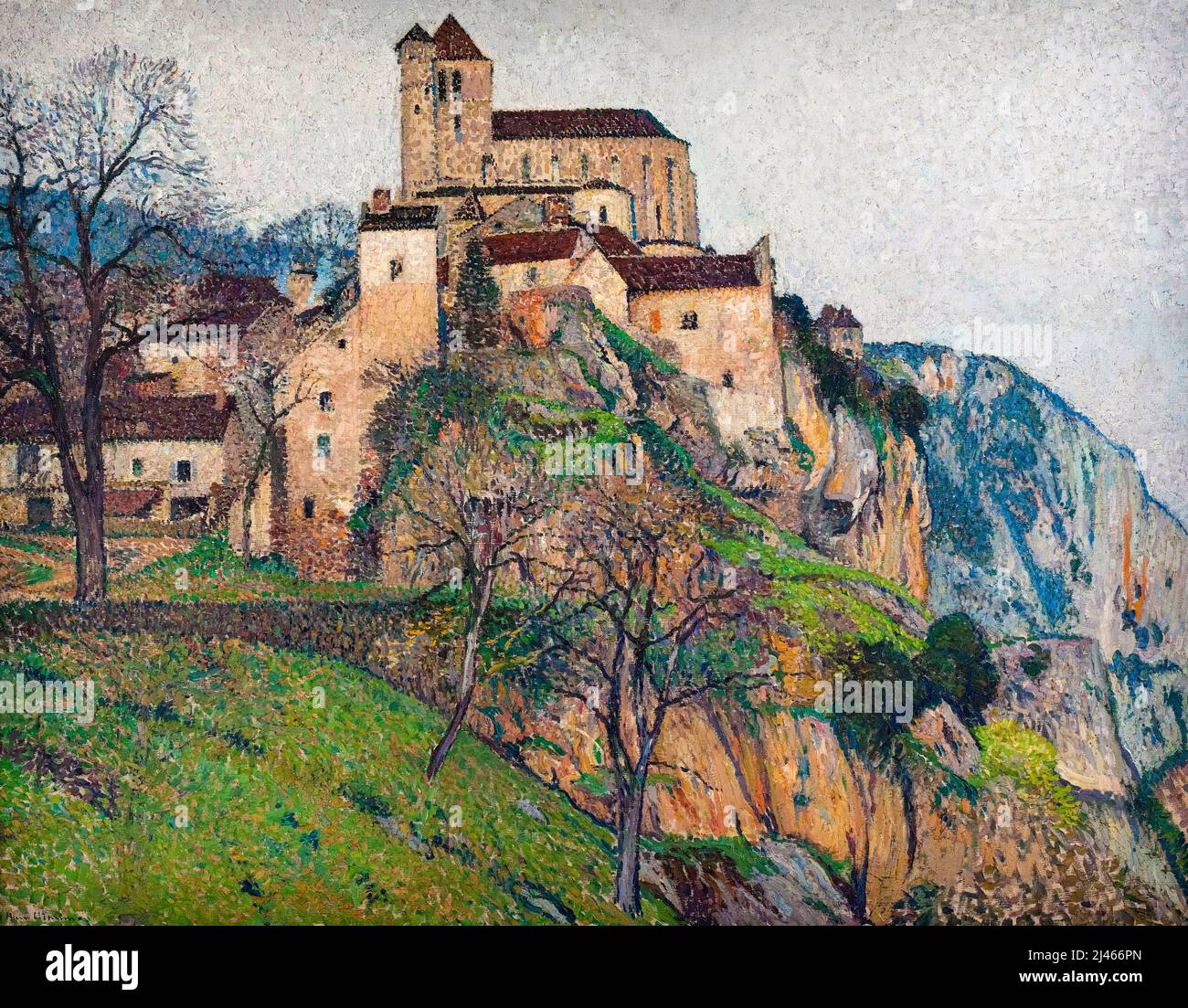 Saint Cirq Lapopie Painting In Oil On Canvas By Henri Martin Before