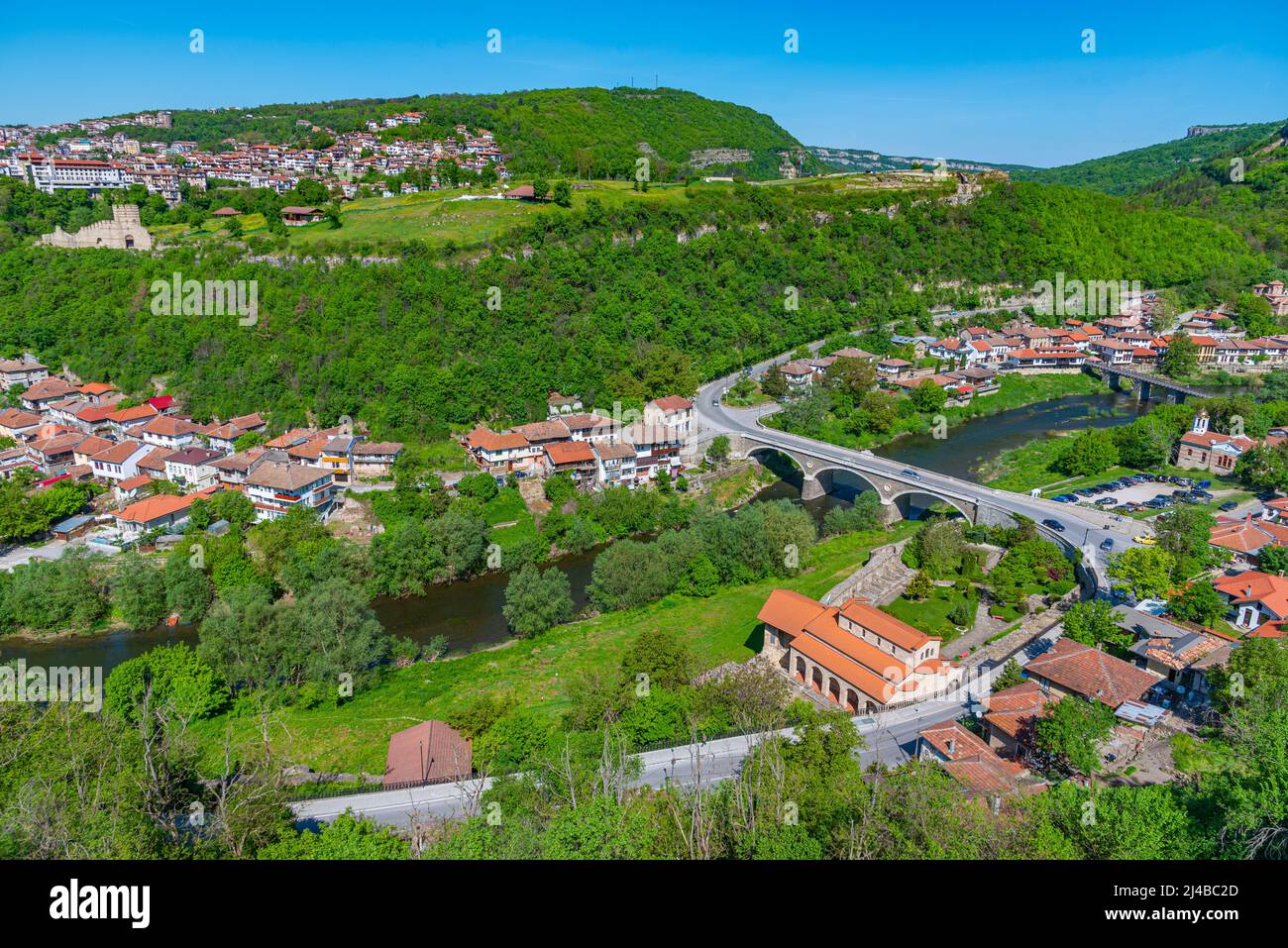 View Of The Vladishki Bridge Over Yantra River In Veliko Tarnovo Stock