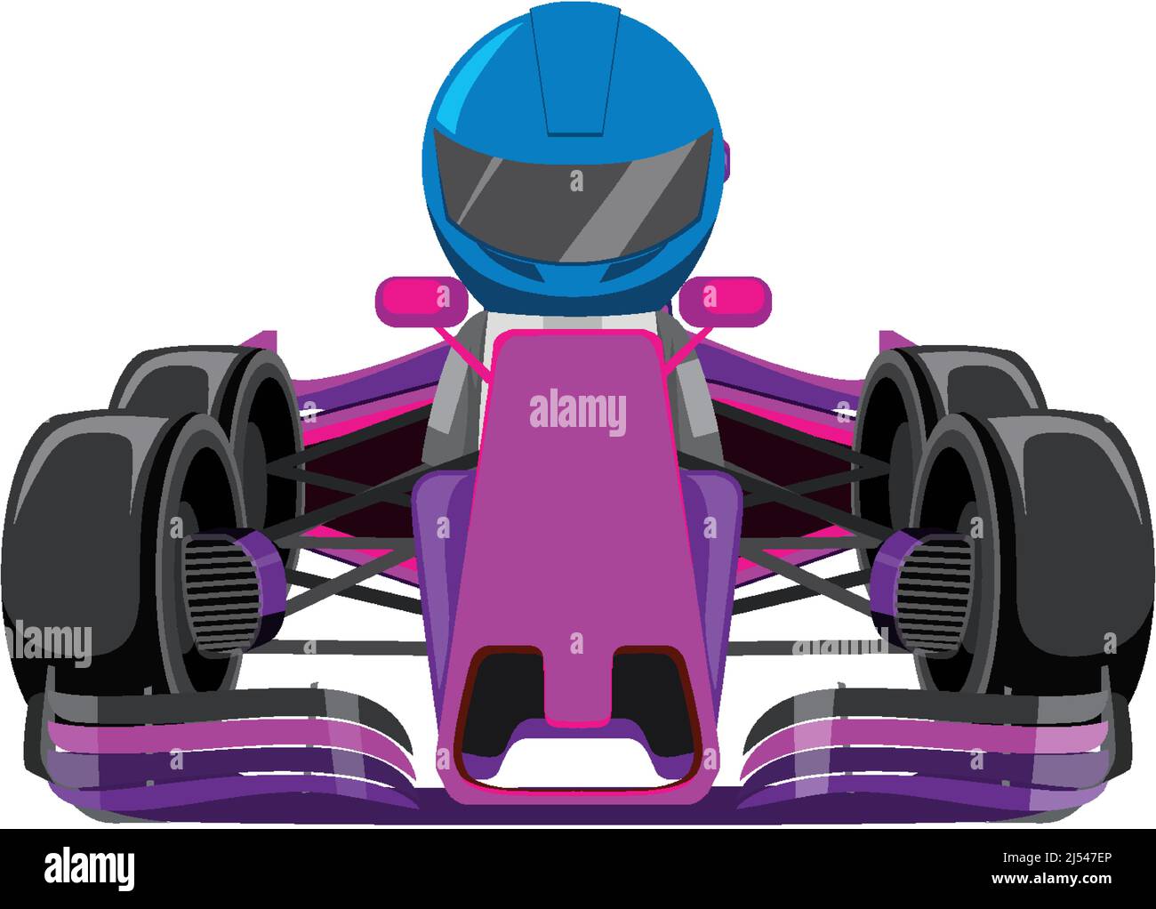 A Formula One Racing Car With A Racer Illustration Stock Vector Image