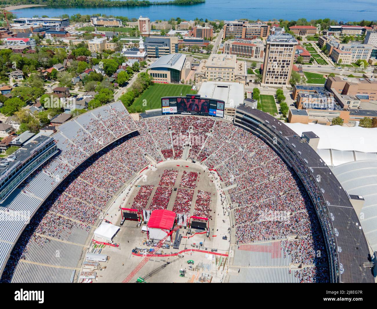 Aerial Photograph Of Graduation Ceremony At Camp Randall Stadium