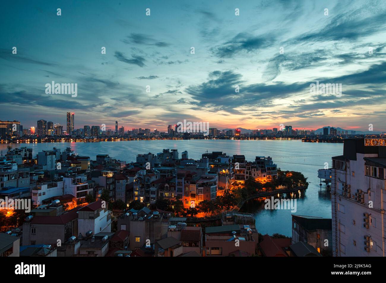 Aerial View Of Hanoi City In Sunset Stock Photo Alamy