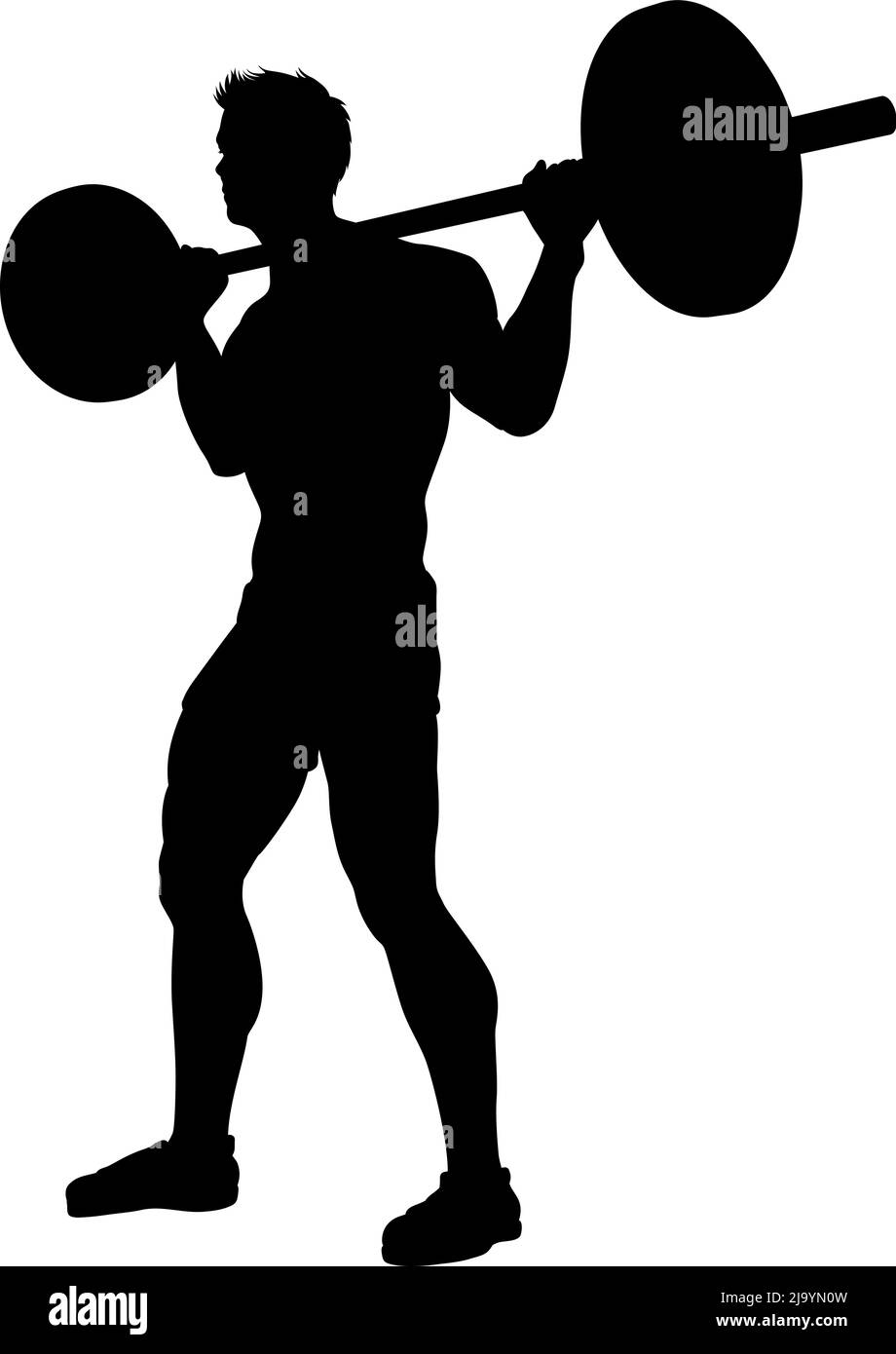 Weight Lifting Man Weightlifting Silhouette Stock Vector Image Art