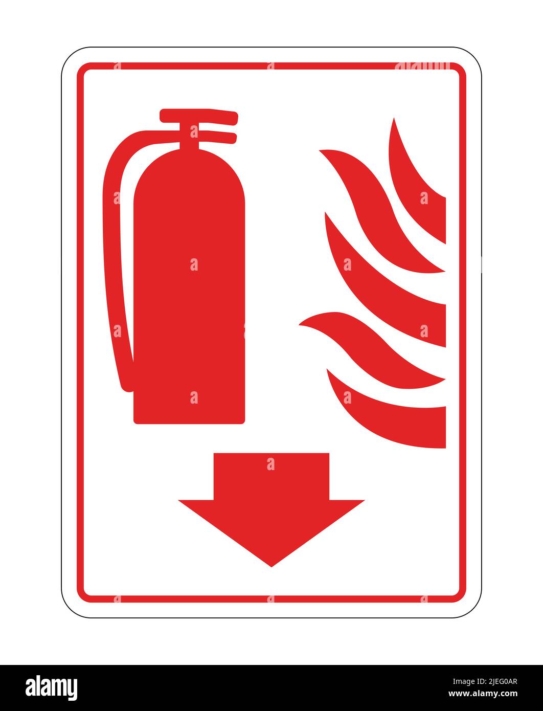 Fire Extinguisher Sign On White Background Vector Illustration Stock