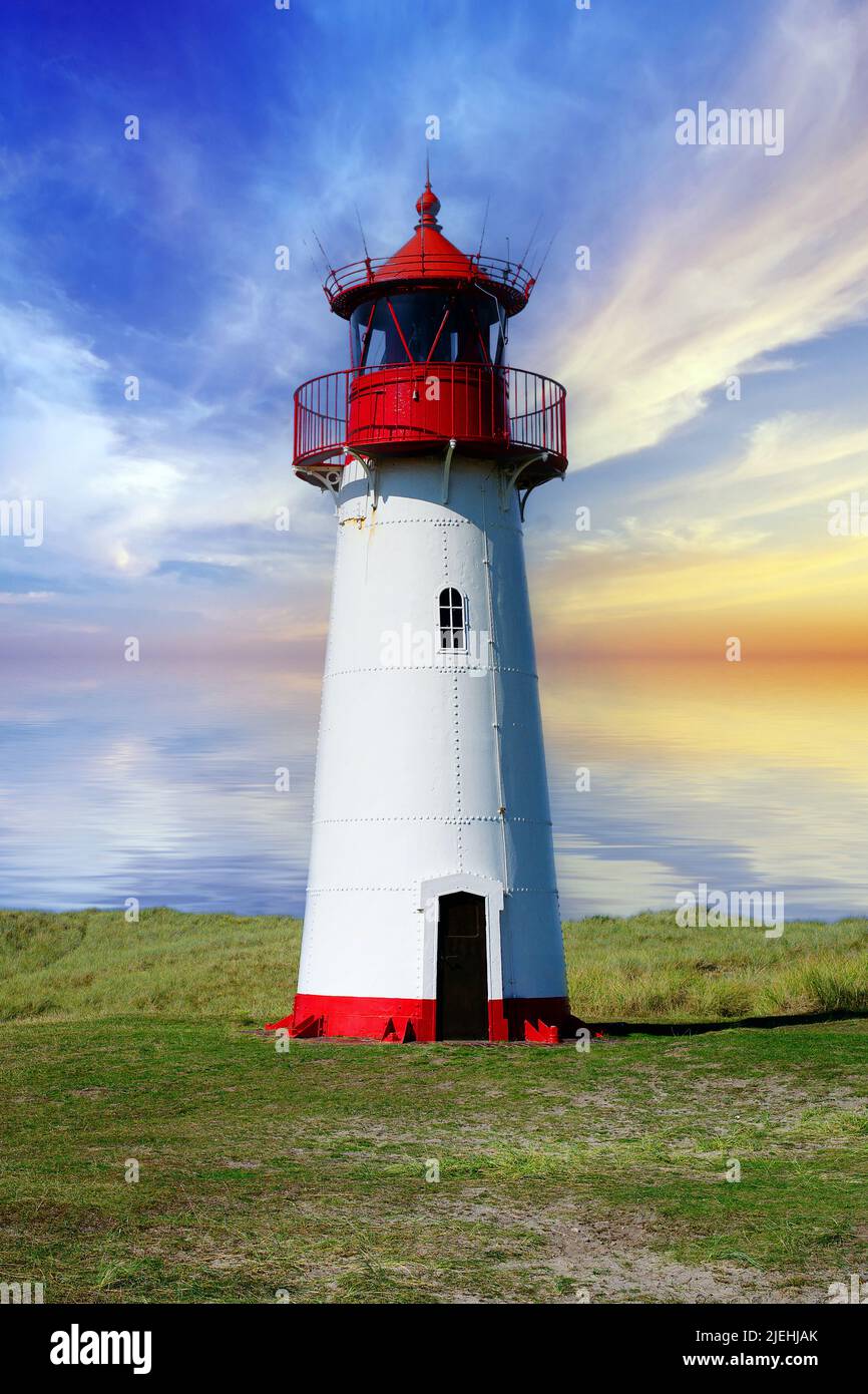 Der Leuchtturm Von List Am Westellenbogen Insel Sylt Schleswig