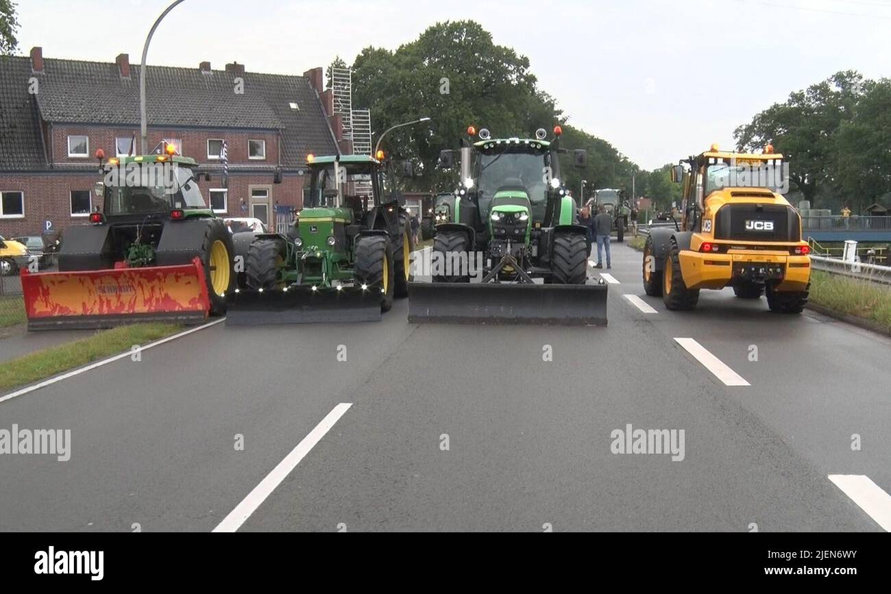 June Lower Saxony R Tenbrock Dutch Farmers Block The Roadway