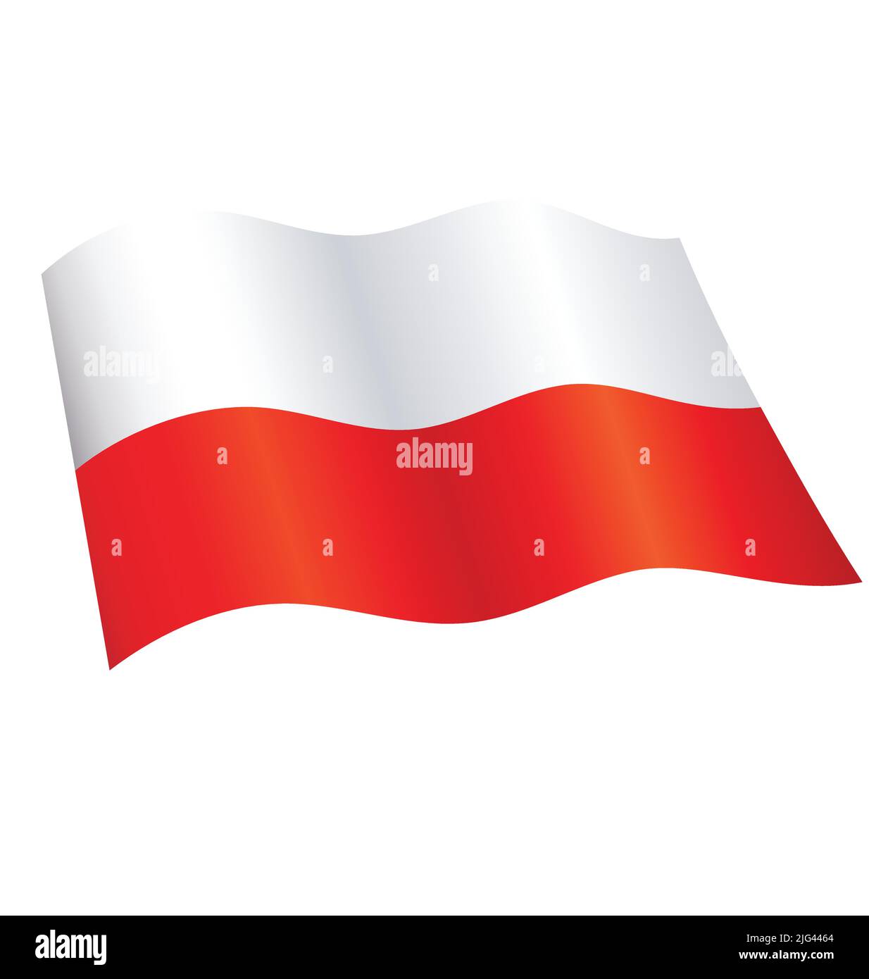 Polish Flag Of Poland Flying Waving Flowing Silk Vector Isolated On