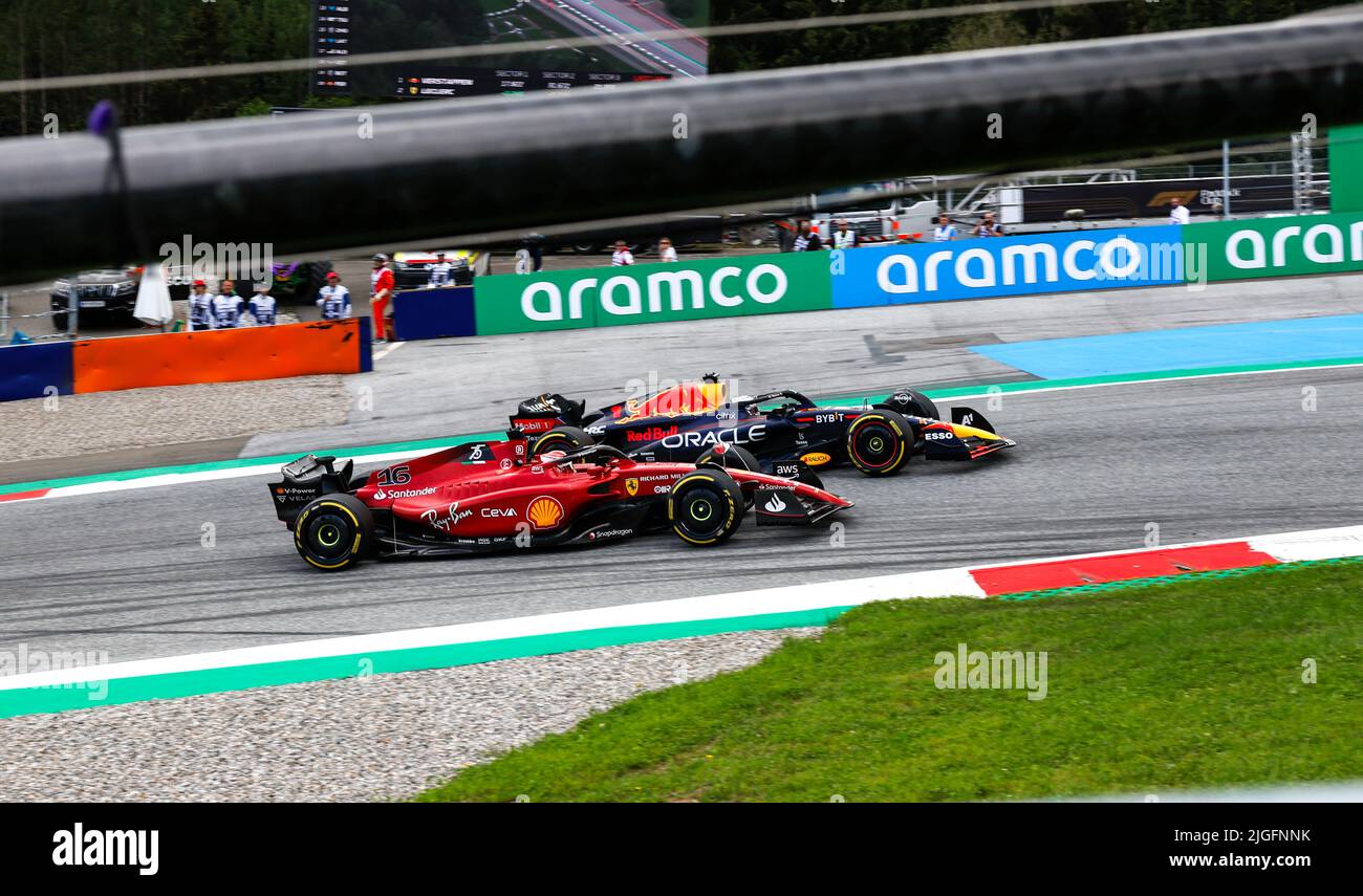 Max Verstappen Nld Oracle Red Bull Racing Charles Leclerc