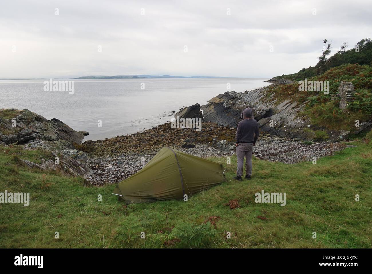 Solo Hiker Wild Camping In The Vango F Helium Ul Person Tent Arran