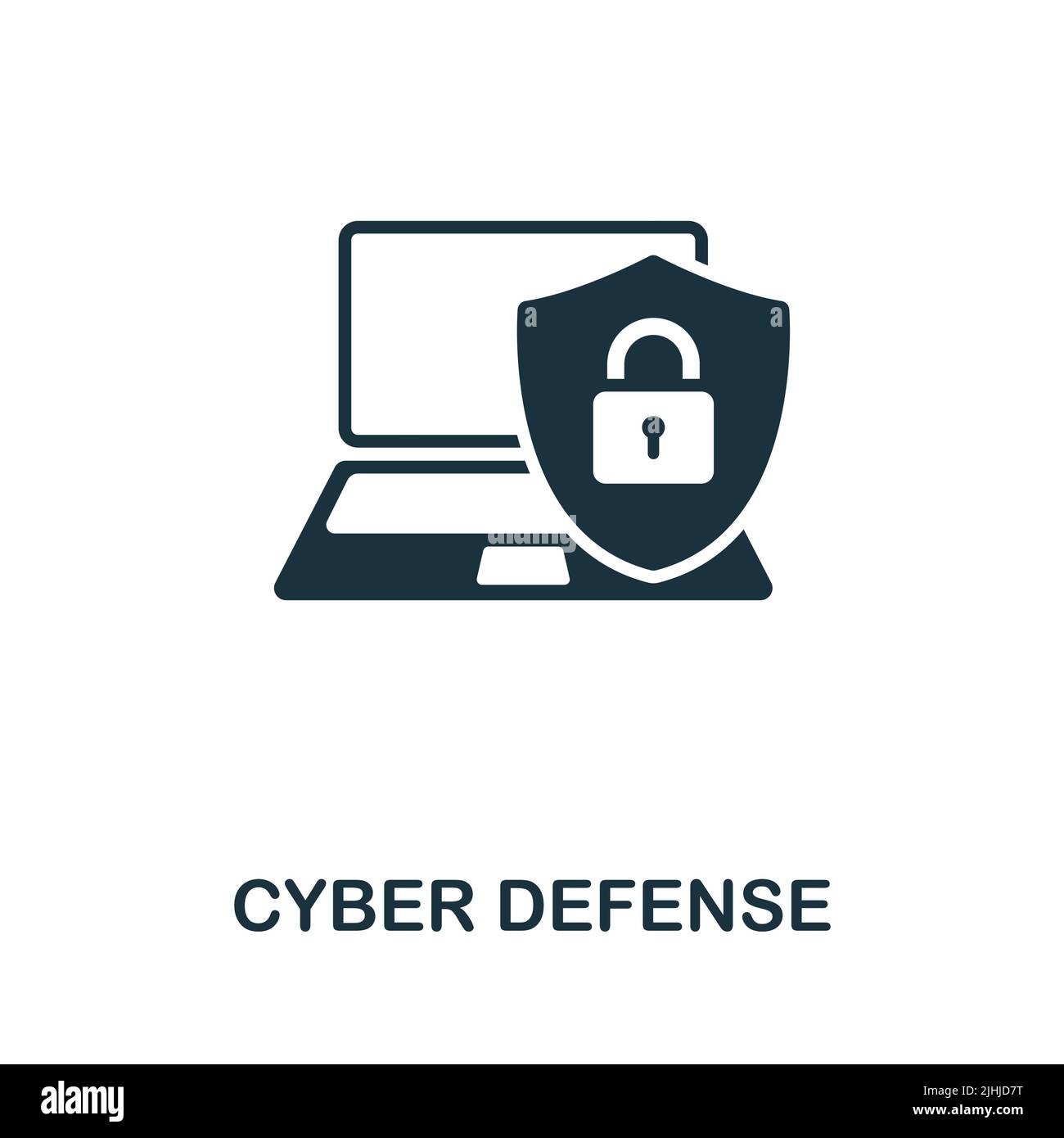 Cyber Defense Icon Monochrome Simple Cybercrime Icon For Templates