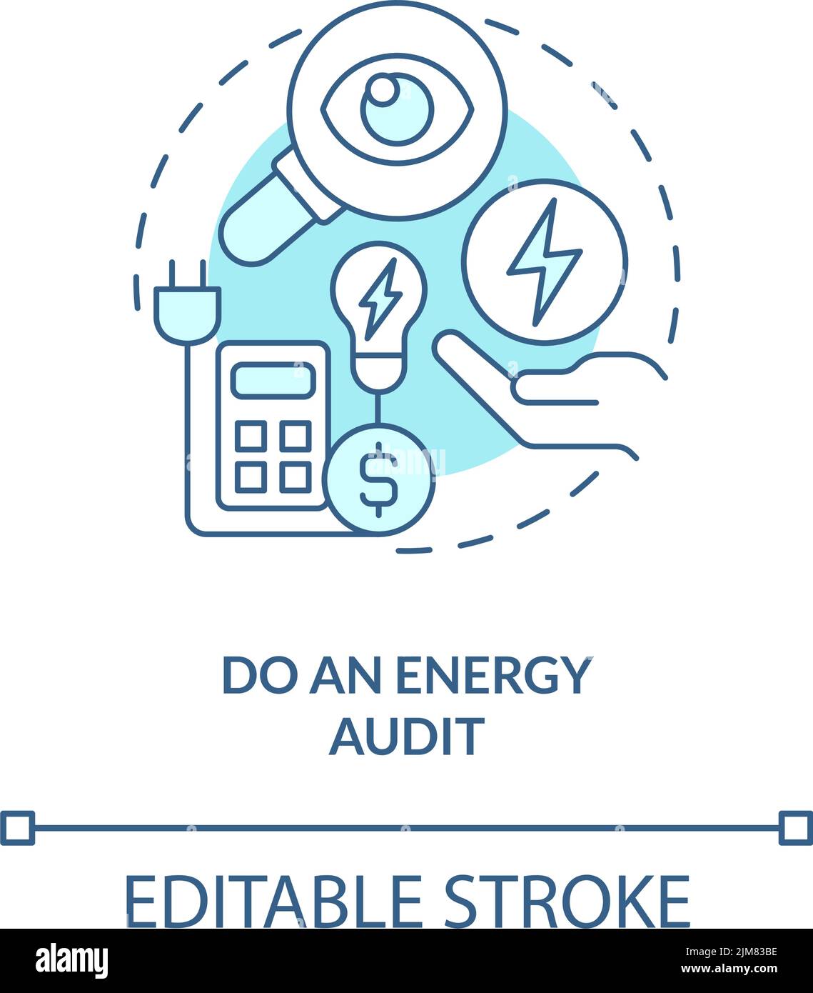 Do Energy Audit Turquoise Concept Icon Stock Vector Image Art Alamy