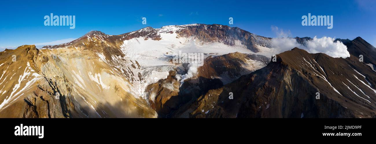 Crater Of Active Mutnovsky Volcano Stock Photo Alamy