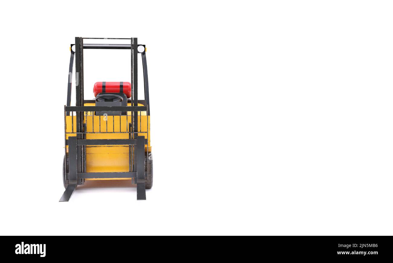 A D Rendering Of A Forklift Isolated On A White Background With