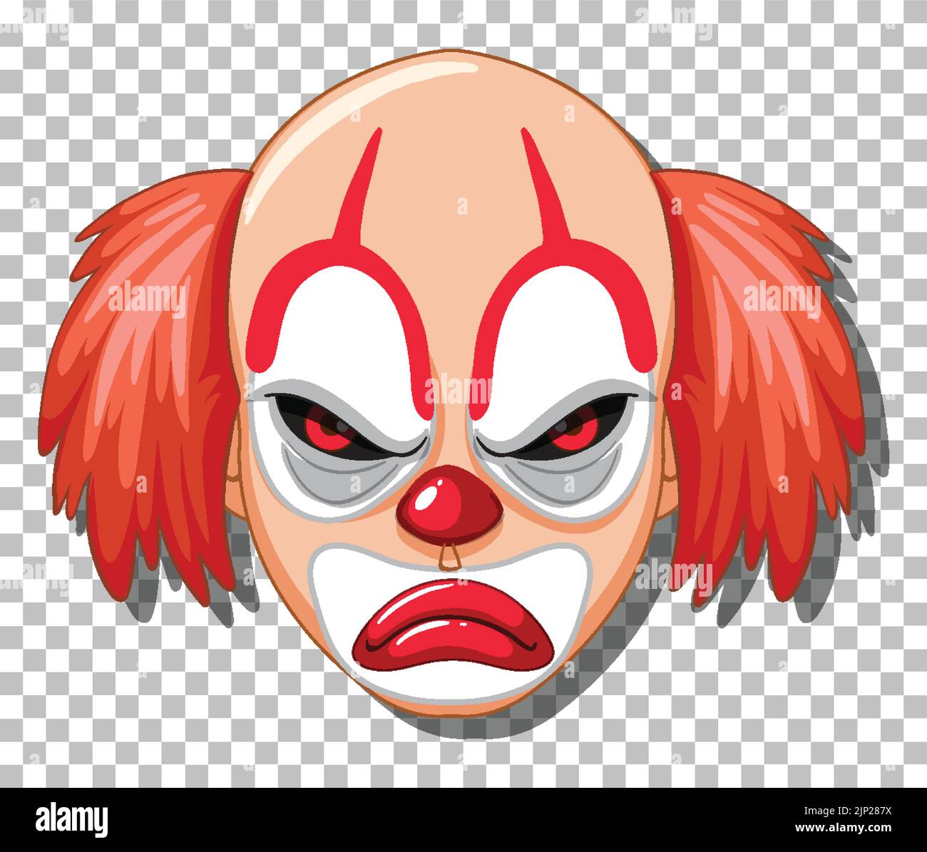 Scary Clown Head On Grid Background Illustration Stock Vector Image