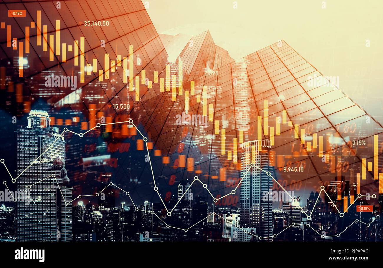 Economic Crisis Concept Shown By Declining Graphs And Digital