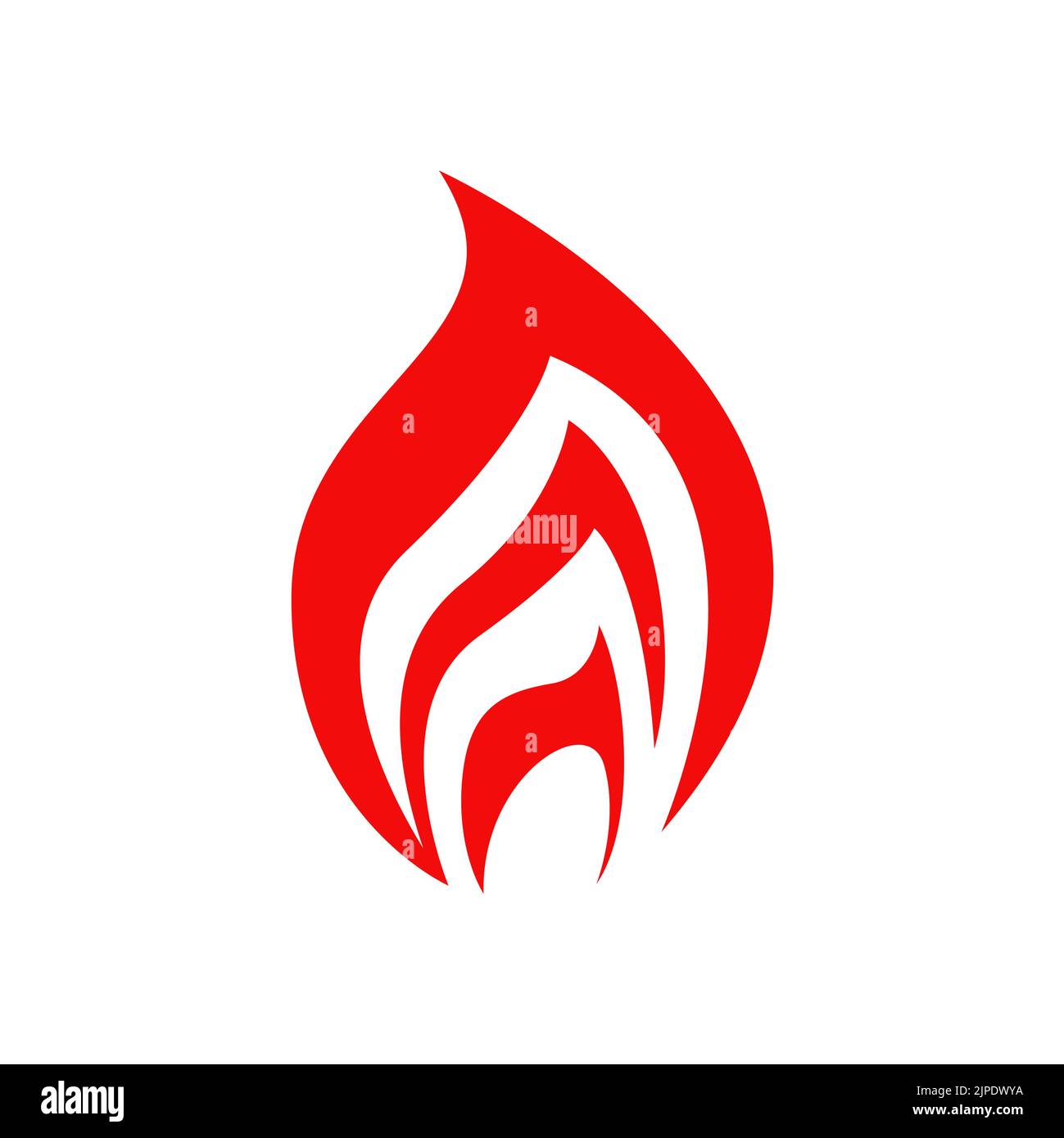 Red Fire Isolated Vector Icon Campfire Or Torch Flame Burning Bonfire